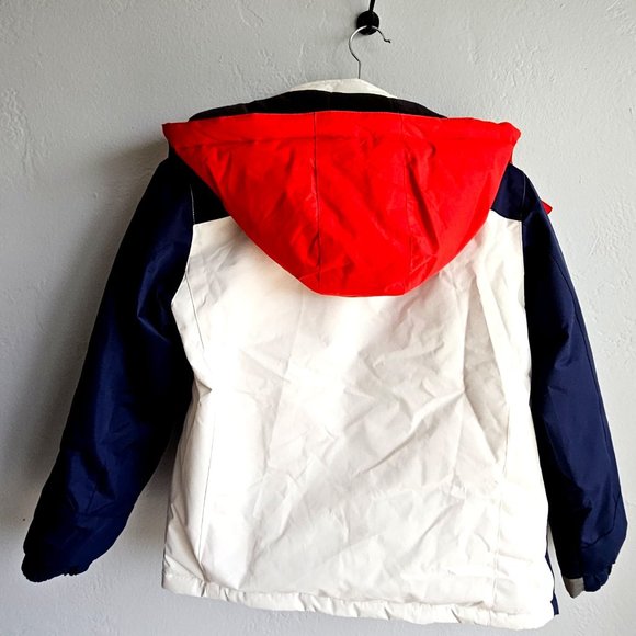 Kids Water resistant Jacket size 8 Red, White and Blue Reflective Strips design - Picture 4 of 6